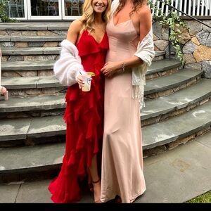 Alice + Olivia Red Ruffle Dress